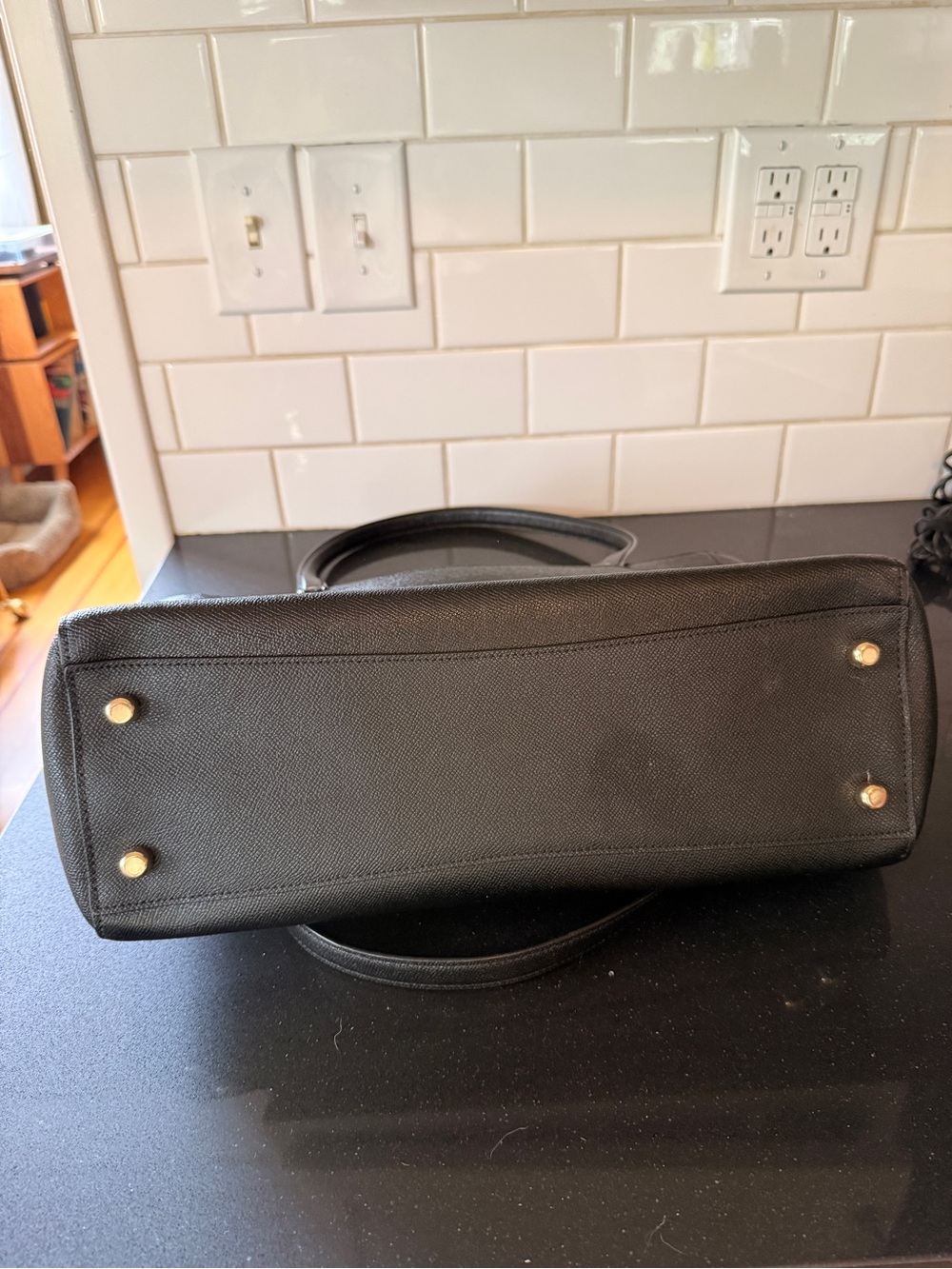 Coach Black Leather Laptop Tote with Gold Hardware - Picture 5 of 11
